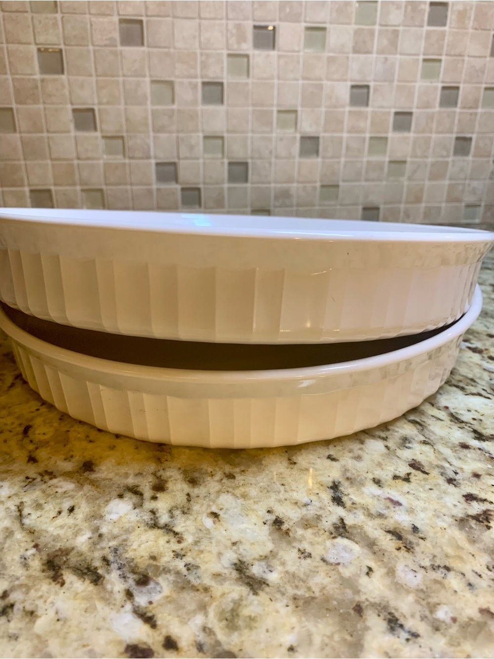Vintage CorningWare French White 10" Quiche Pie Dishes F-3-B - Set of 2